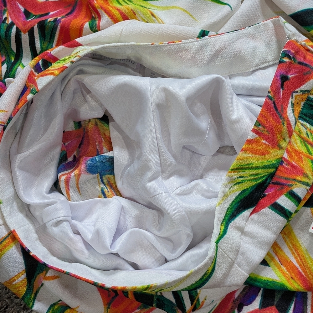 NWT Bisou Bisou White Colorful Bird Of Paradise Floral Sheer Summer Lounge Pant - Picture 8 of 13